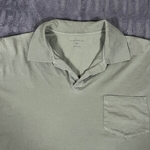 SEASE Mens XL Green Short Sleeve Polo Shirt Made In Italy Pocket T Shirt Crew